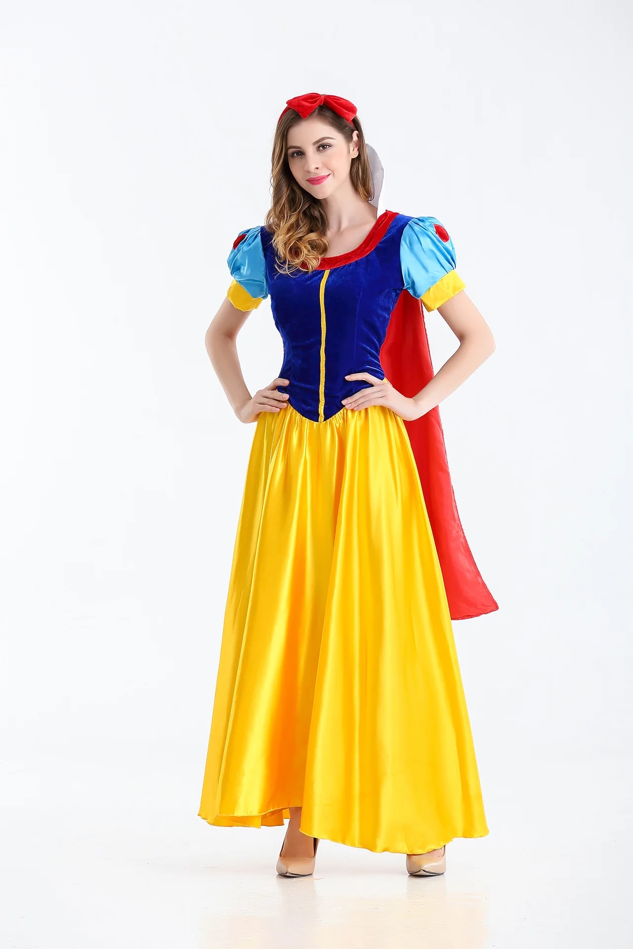 Adult halloween cosplay costume female stage performance wear snow white overskirt Frozen fairy tale women dresses