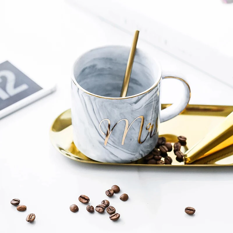 Hotsale hand made decorative custom drinkware wholesale porcelain marble mug 