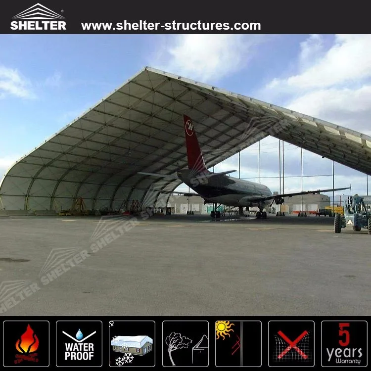Militaire Hangars Tfs Gebogen Vormige Tent Helicopter Hangar China De Gebogen Tent van de Hangaar van Vliegtuigen TFS