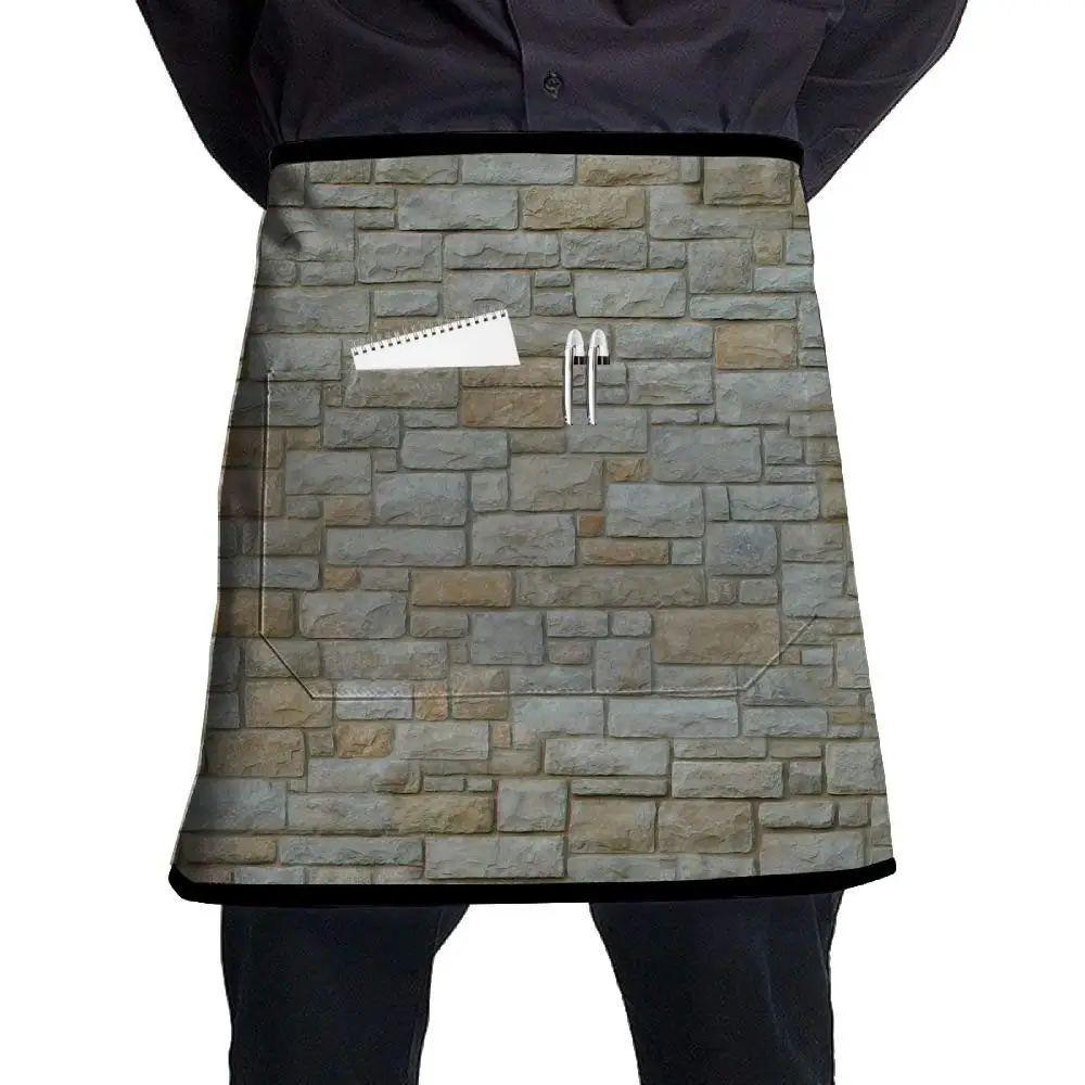 SG ULTIMATE INNO Stone Wallpaper Waist Aprons With 2 Pockets For Waitress, Waiter, Chef, Baker, Servers, Waist Tie Half Waist Apron For Men & Women