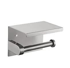 Modern bathroom accessories stainless toilet paper holder with phone shelf