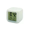 Hot Sale Bedroom Cube Fancy 7 color light glowing LED Color Change Digital Number Alarm Clock for kids