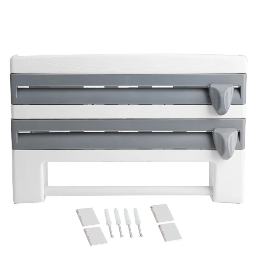 Kitchen Cling Film Storage Rack With A Cutter Aluminum Foil Barbecue