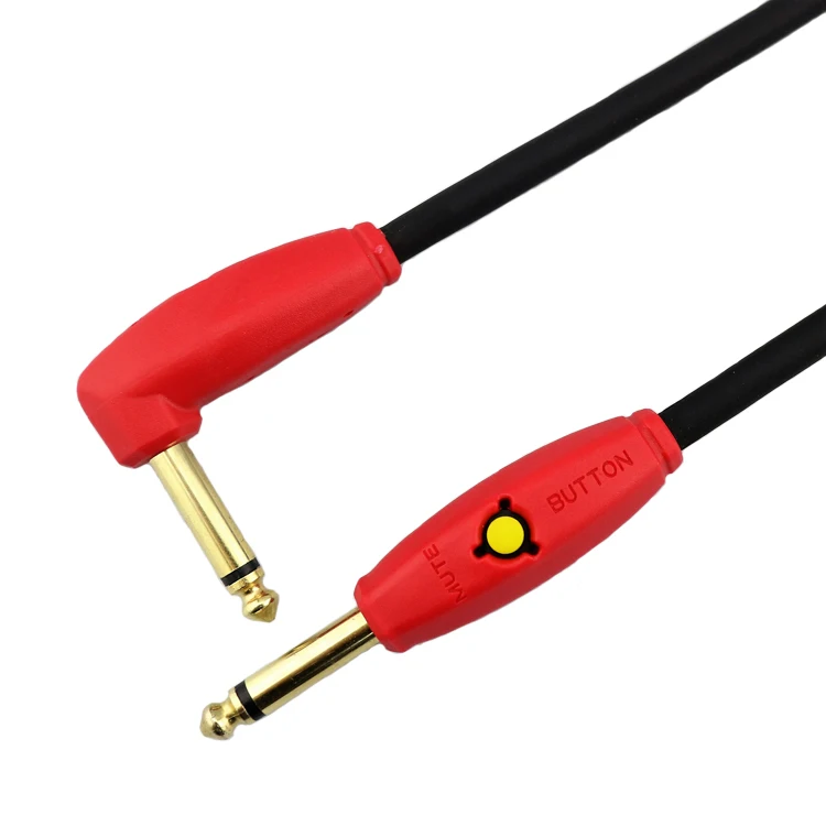 High Quality 1/4" Ts Instrument Cable Mute Switch 6.35mm Guitar Cable