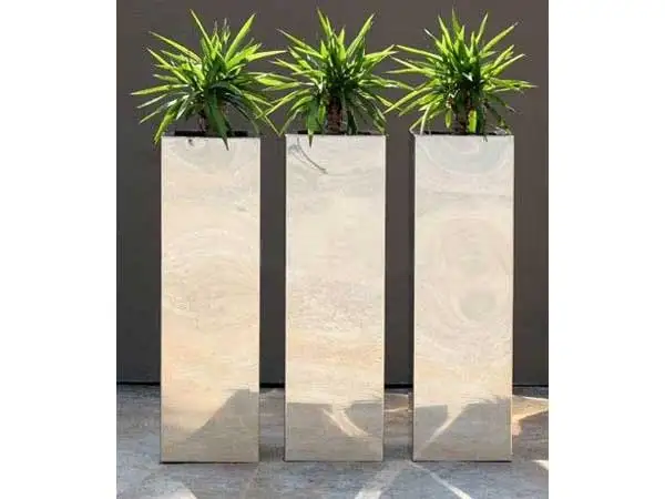 Vasos de plantas de jardim de aço inoxidável