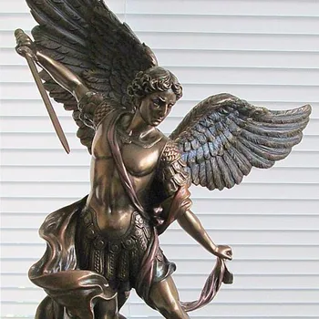 Catholic Angel Sculpture Large Archangel St. Michael Slaying The Devil ...