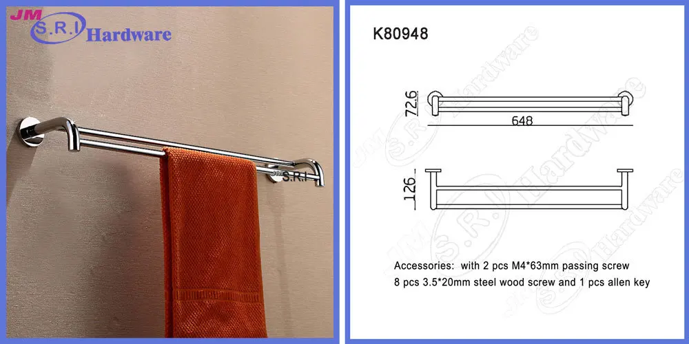 Bathroom Accessories Ceramic Bathroom Glass Shower Door Support Towel