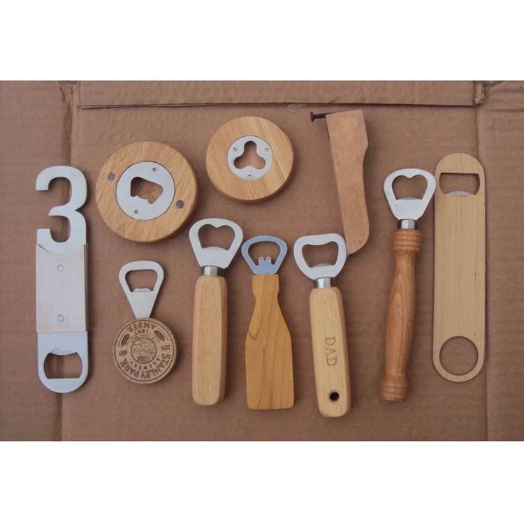 Wholesale Custom Logo Wooden Bottle Opener With Wooden Handle Buy