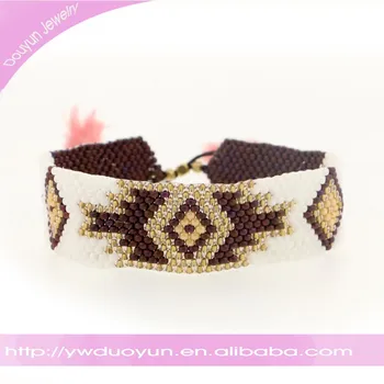 Boho Native American Ethnic Tribal Woven Seed Beaded Bracelet Boho Native American Ethnic Tribal Woven Seed Beaded Bracelet