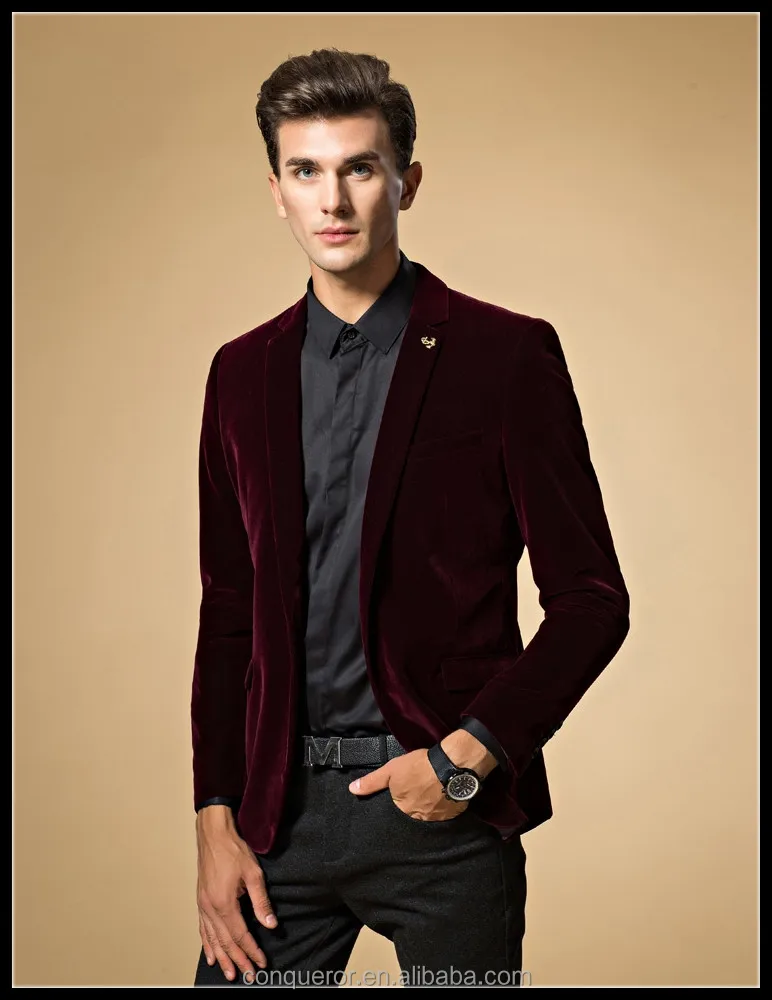 Men's Slim Fit Velvet Casual Suit Blazer Made To Measure Suit (MTM140241)