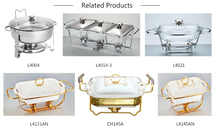 Economic Round or Oval Style Chafer Best selling warmer set Custom`s LOGO