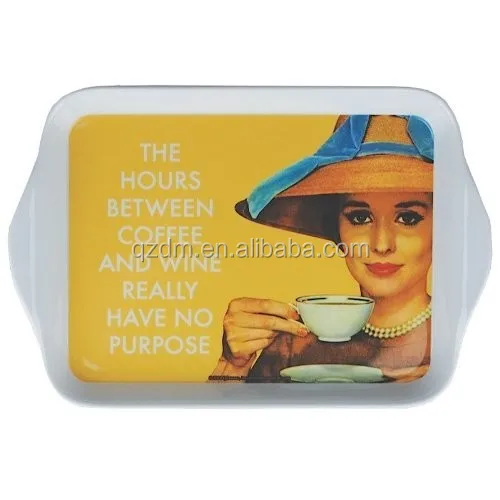 2 Handle Small Melamine Tray For Tea Time Can Pass FDA