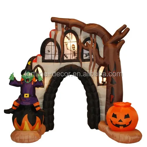 Halloween Blow Up Arch
 270cm 9ft Inflatable Giant Halloween Arch With Pumpkin And Witch