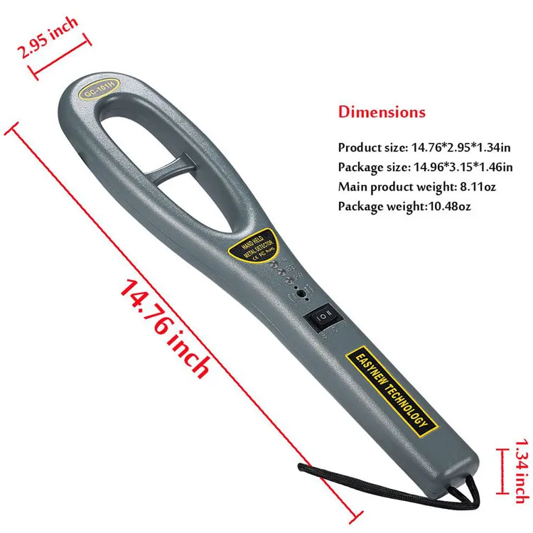 GC101H Portable Hand Held Metal Detector Body Scanner Security Equipment Industrial Metal Detector