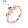 Perfect design Rose gold color crystal ring jewelry companies cheap diamonds discount wedding rings