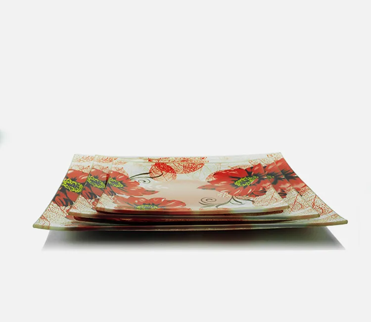 clear glass square plate