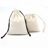 Wholesale Custom logo printed small 100% organic soft cotton muslin drawstring gift jewelry produce bag pouch for sale