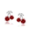 cherry shaped 925 sterling silver stud earring for girls