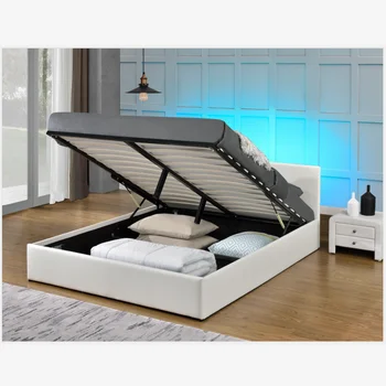 1166 1g Cheap Beds For Sale Bedroom Furniture Headboard Led Pu Faux Leather Gas Lift Storage Bed Buy Bedroom Furniture Led Bed Pu Leather Bed