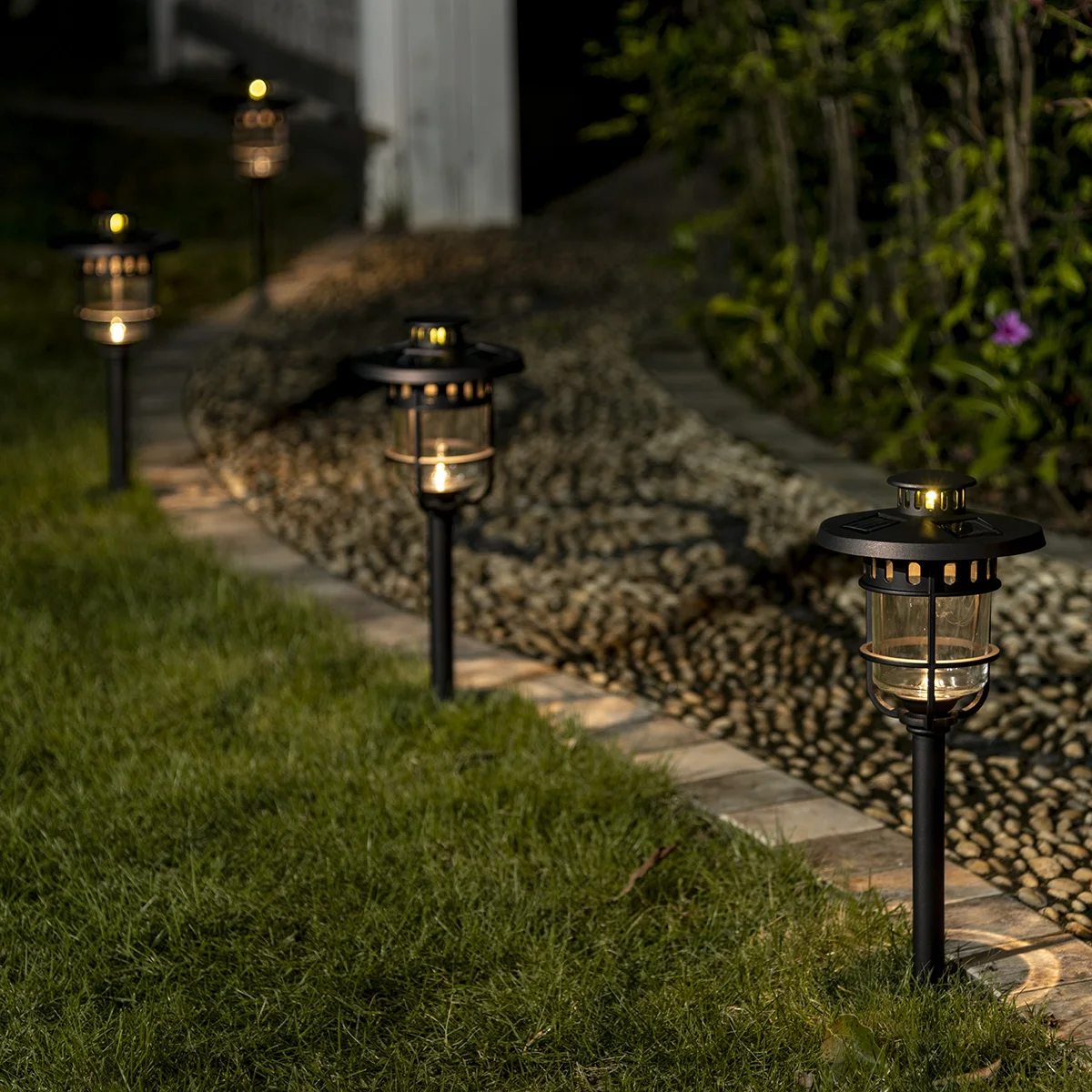 Solpex Solar Pathway Lights Outdoor,Glass And Bronze Finished,2 Bright