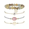 New Arriving Golden Metal Tree of Life Charm Beads Bracelets Set for Men Women