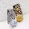 Leopard Print Pattern with Hairball Tail Phone Case for iPhone XR XS MAX Fashion Cute Shockproof Cover for iPhone X 6 7 8PLUS