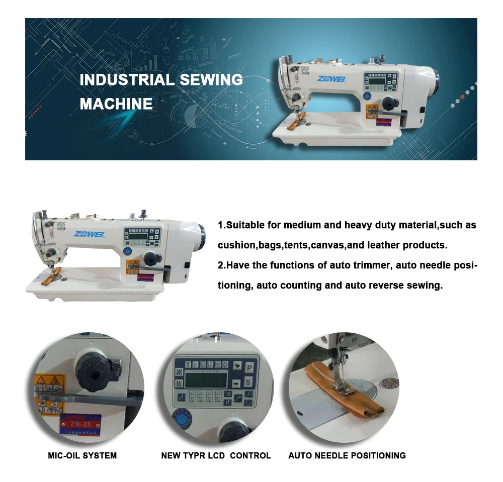 High Speed Single Needle Heavy Duty Lockstitch Maqi Industrial Sewing ...