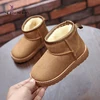 Fashion Black Suede Kids Shoes Boys Warm Winter Half Boots For Children