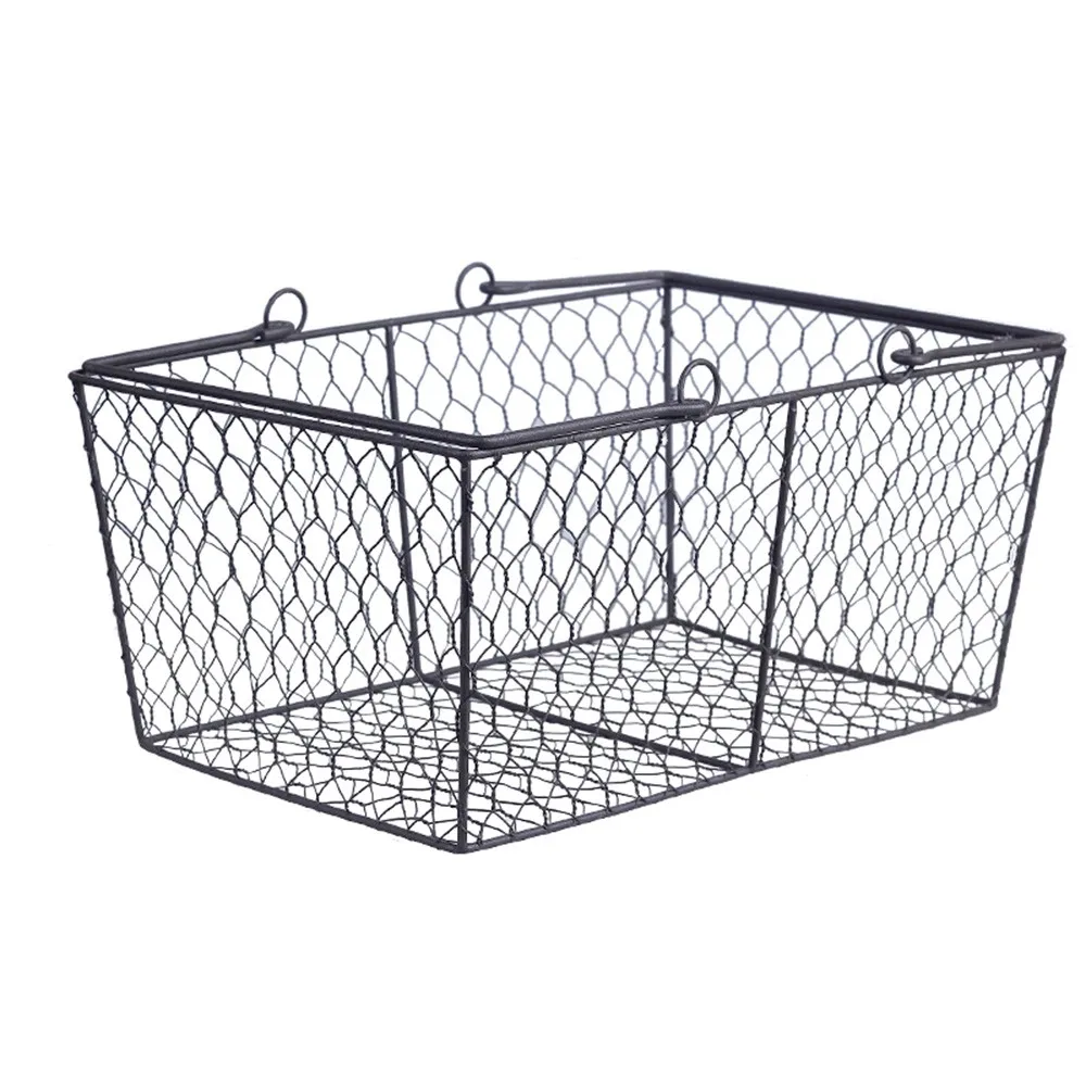14'' Black Powder Coated Storage Type Rectangular Wire Mesh Shopping