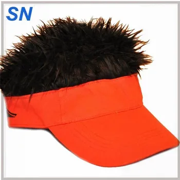 visor hat with hair