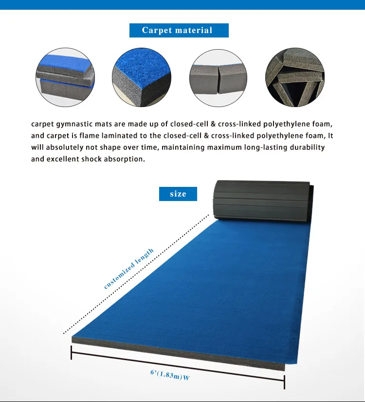 Factory Price Foam Gymnastics Mats/ Gymnastics Carpet/ Cheerleading