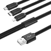 Multi Charging Cable 3 in 1 Multiple USB Fast Charger Cord with IOS Micro USB Type C Adaptors