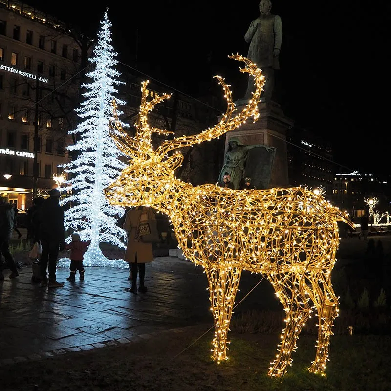 Outdoor Ip65 3d Led Lighted Peacock Sculptures Of Animals Decoration