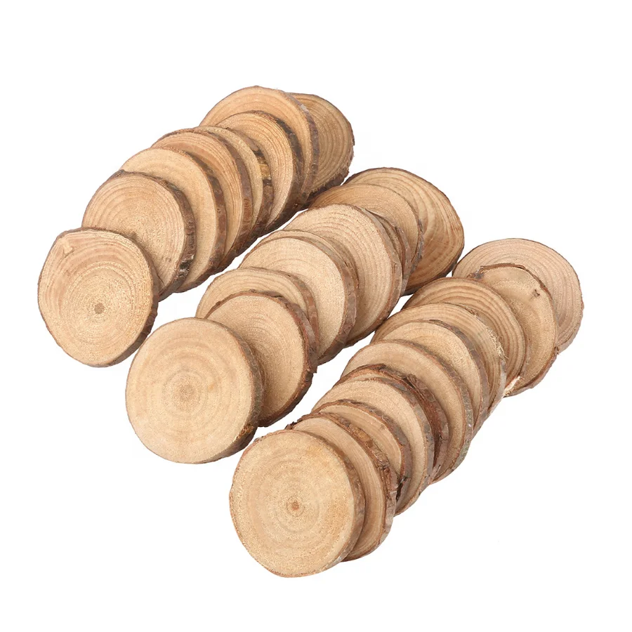 Factory Price Diy Material Natural Wooden Slice With Bark - Buy Natural