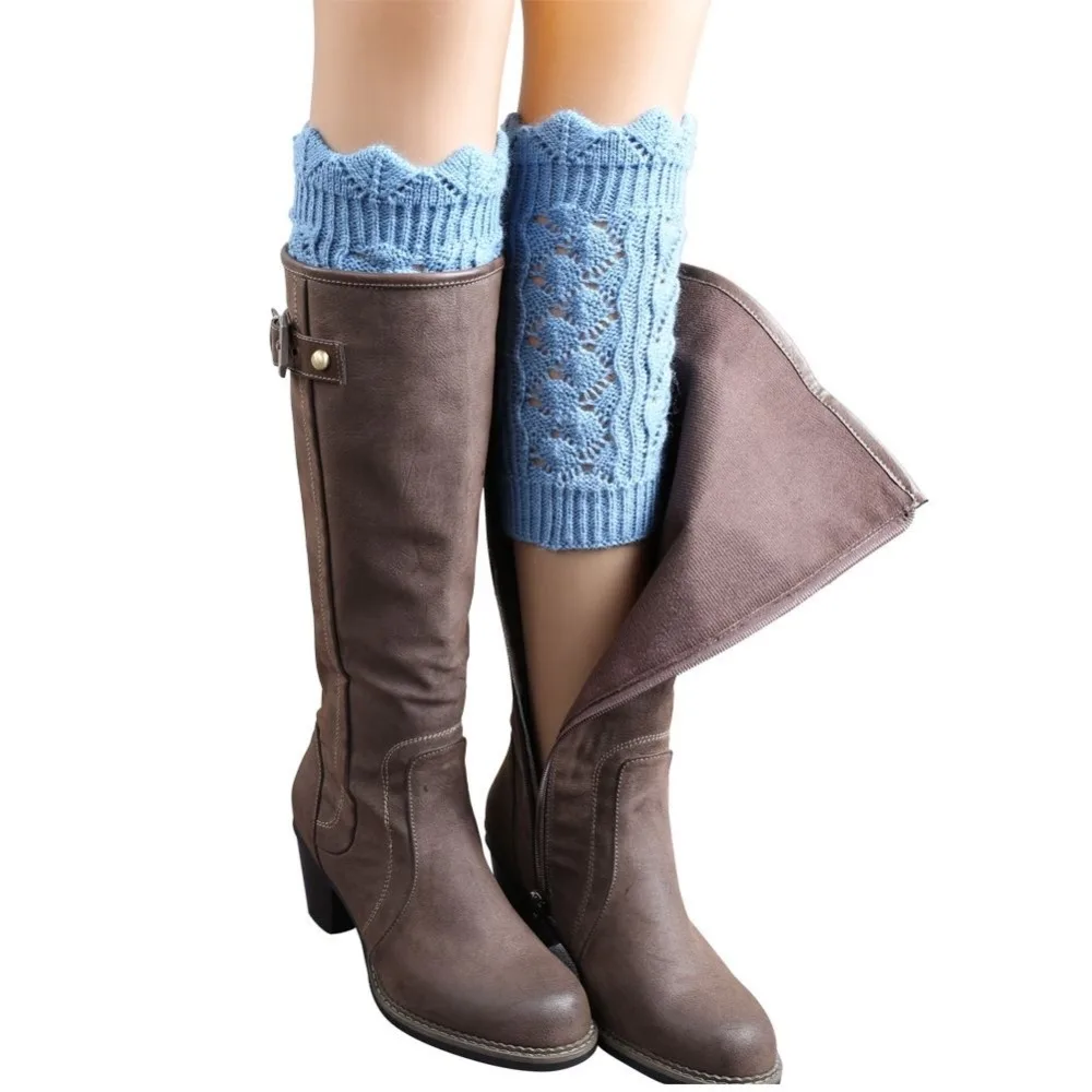 Fashion Women Boot Sock Short Leg Warmers Socks Crochet Knitted Trim