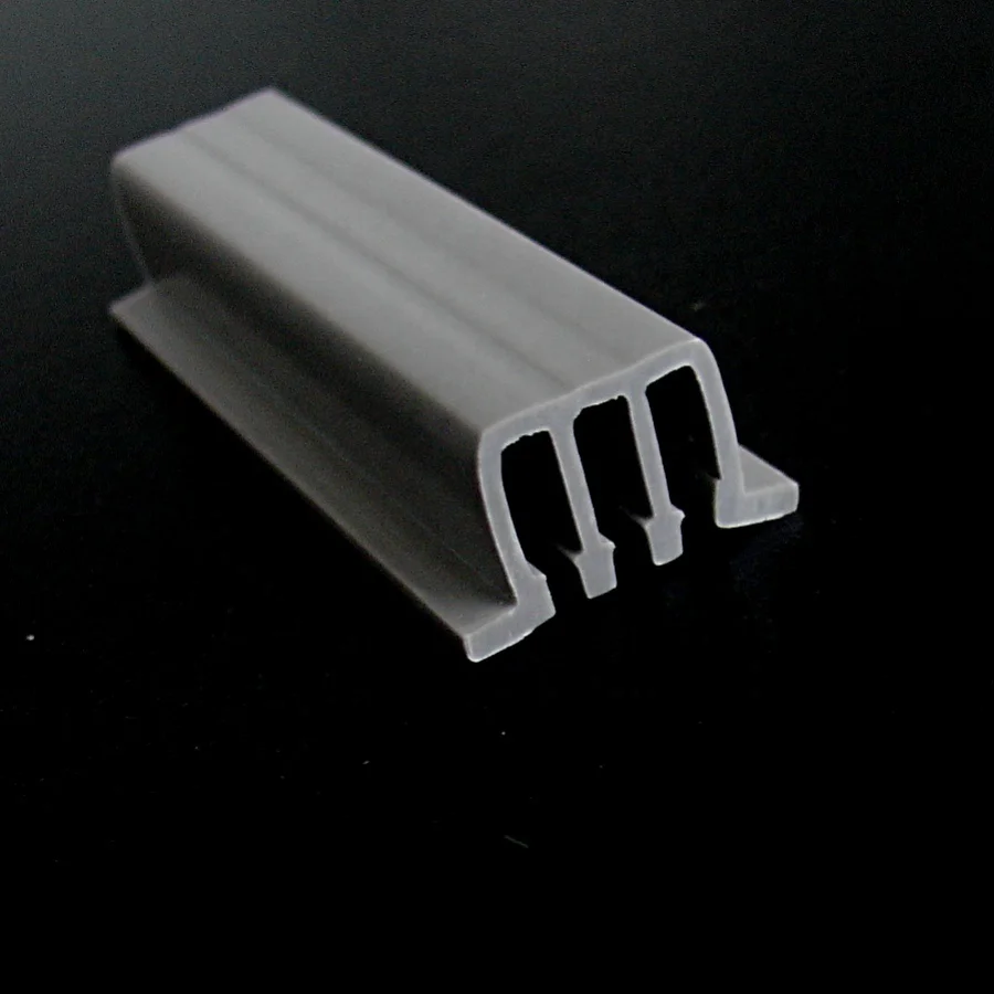 20 X 11 Mm Extruded Profile Gray Color Plastic Channel For 2 Mm Glass