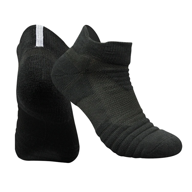 Lrtou Custom Low Cut Cotton Mens Half Terry Athletic Thermal Sox Sport Running Boat Ankle Socks For Men