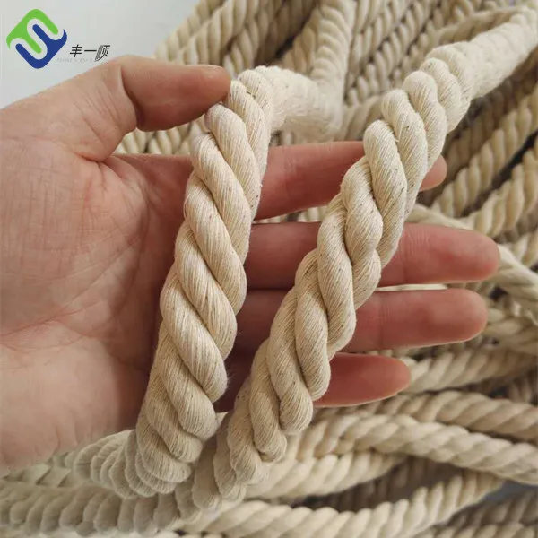 White 1 Inch Twisted Cotton Rope With 