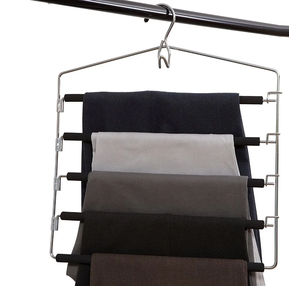 Inspring Multi Bar Metal Pants & Trouser Hanger,Foam Coating Keeps