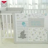 Elephant embroidery design colorful 100% cotton cute crib sheets baby bedding set