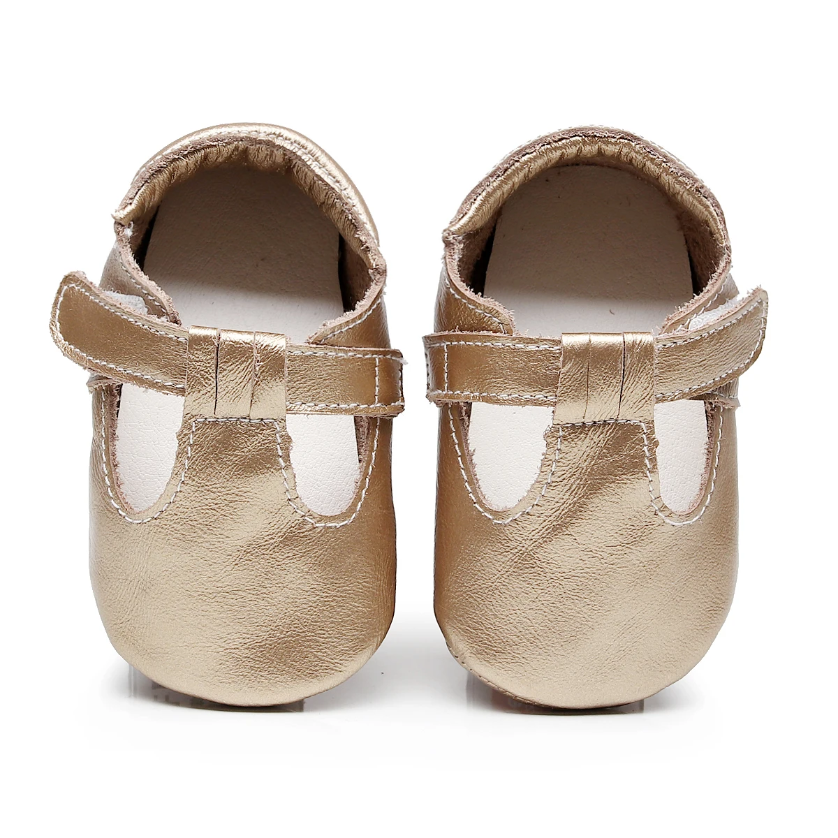 Gold Mary Jane Baby Shoes For Newborn Girls Toddler Moccasins Baby Hard ...