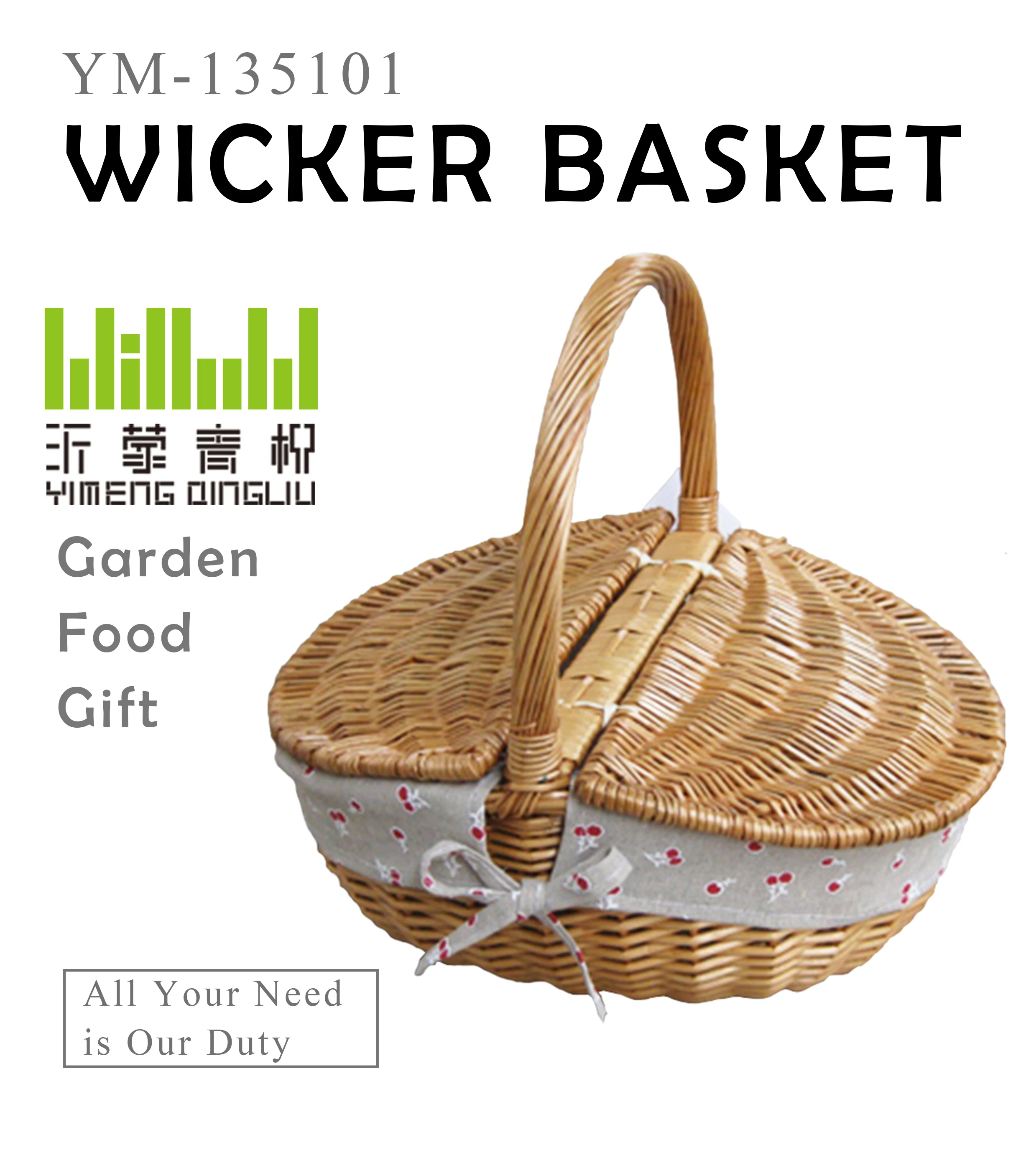 Ym135101cheap Empty Bulk Oval Wicker Picnic Basket With Lid And Handle