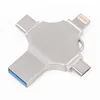 Custom 8gb 16gb 32gb 64gb USB3.0 Flash Drive 4 in 1 OTG universal U disk for Apple/Type-C/Android/PC