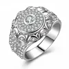 LOZRUNVE Gold Jewelry Punk s925 Micro Inlay Setting Zirconia Men Ring