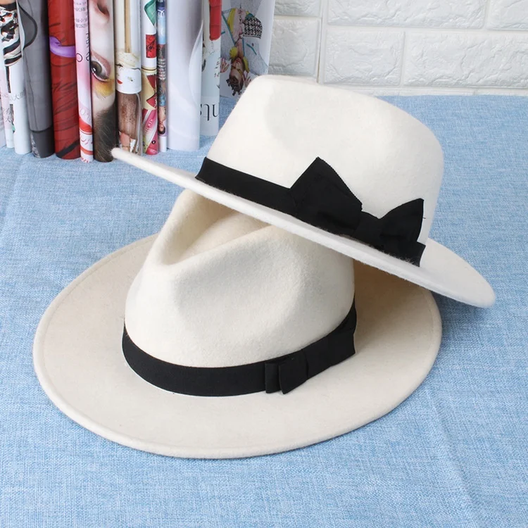 White Colour Wool Felt Trilby Fedora Hat - Buy White Felt Hat,White Hat ...