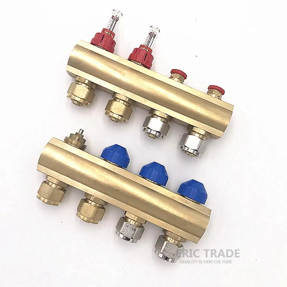 Copper Underfloor Distribution Pipe Manifold Hvac Collectors Water Heating System With Brass
