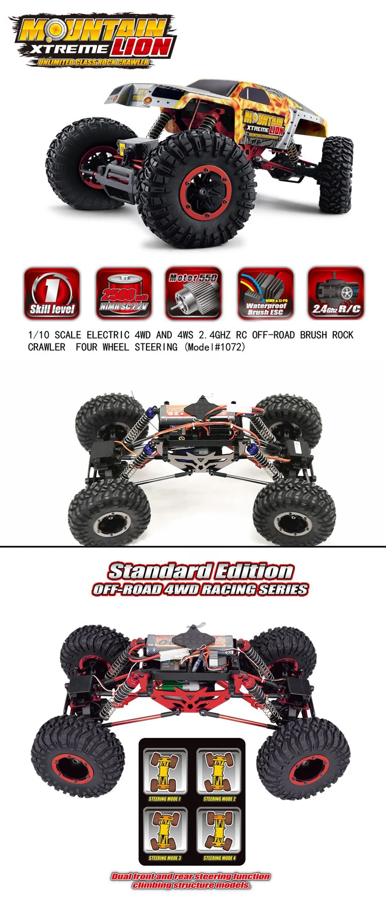 Remo Hobby 1072 Rc Rock Crawler 1/10 