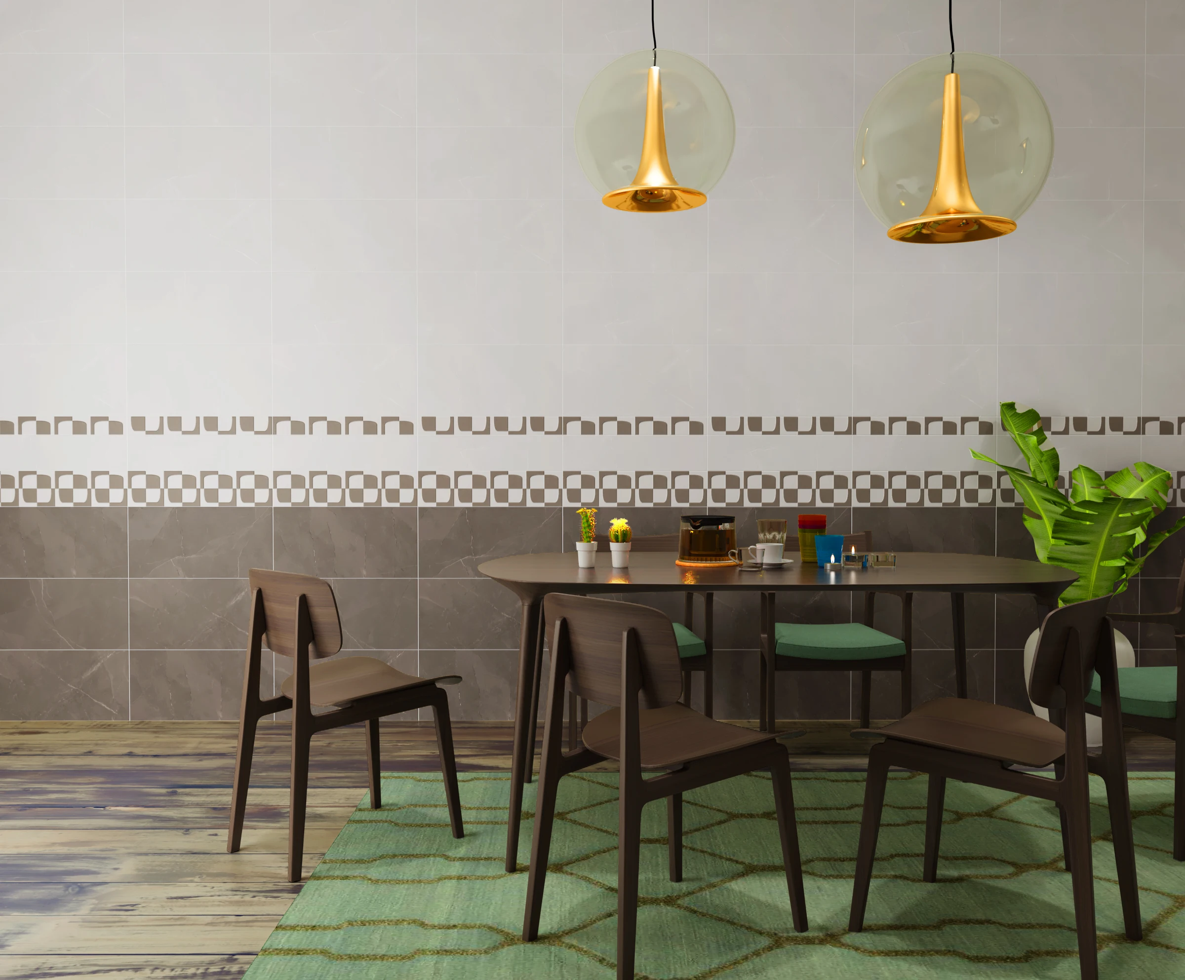 Ceramic non-slip bathroom exterior walls tiles