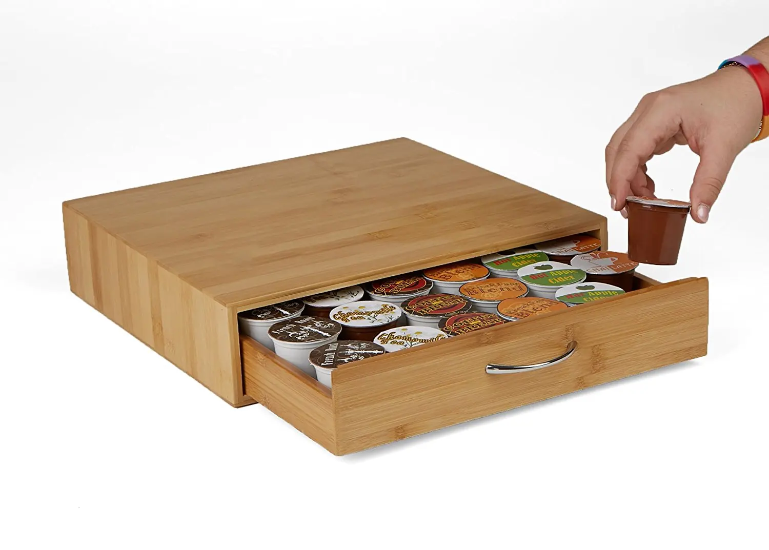 Honeydak 3 Pack Coffee Pod Organizer With Bamboo Lids Large