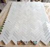 large herringbone 25x75mm crystal white marble chips with perfect interlocking
